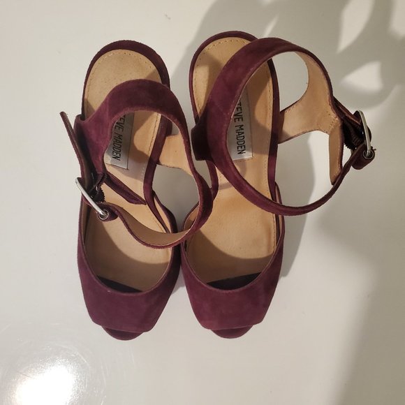 Steve Madden Jillyy Suede Platform Heels - Picture 2 of 12